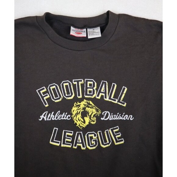 AEROPOSTALE - MEN'S BROWN CREW NECK PULLOVER SWEATSHIRT - FOOTBALL - LION - Picture 4 of 7